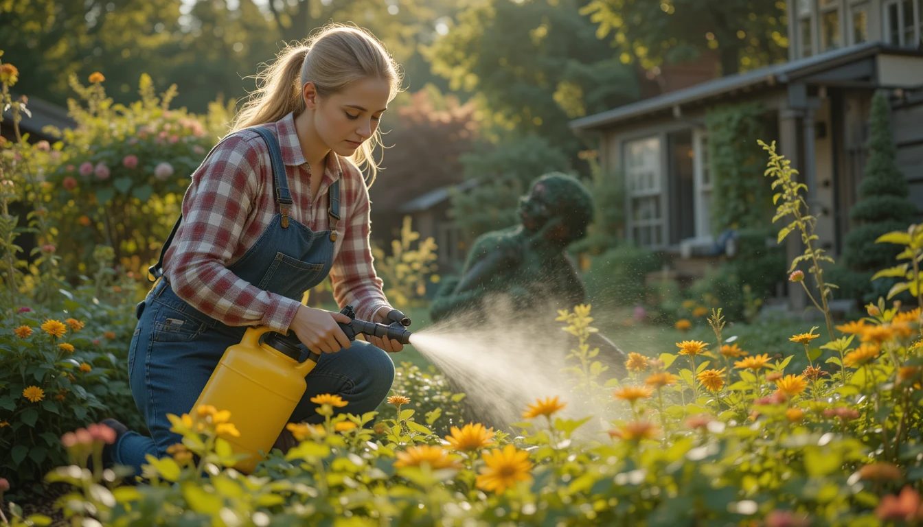 fertilizing garden